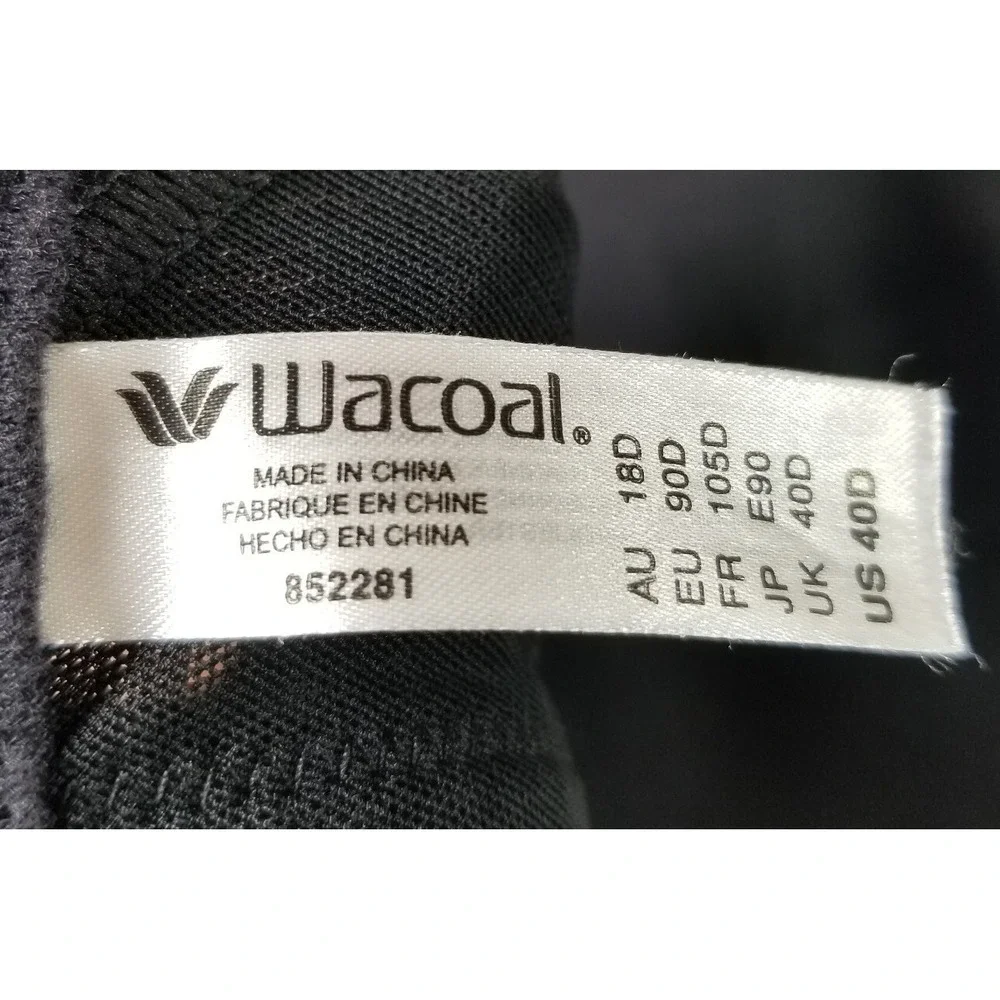 Wacoal 852281‎ Ultimate Side Smoother Bra Women's 40D Wireless Black